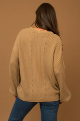 Balloon Sleeve Braid Sweater king-general-store-5710.myshopify.com