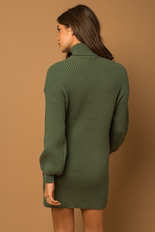 Turtle Neck Balloon Sleeve Sweater Dress king-general-store-5710.myshopify.com