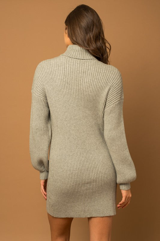 Turtle Neck Balloon Sleeve Sweater Dress king-general-store-5710.myshopify.com