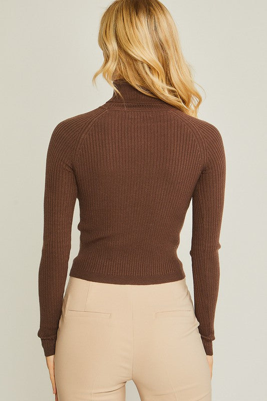 Turtleneck Ribbed Knit Sweater Top king-general-store-5710.myshopify.com