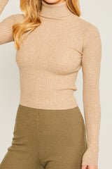 Turtleneck Ribbed Knit Sweater Top king-general-store-5710.myshopify.com