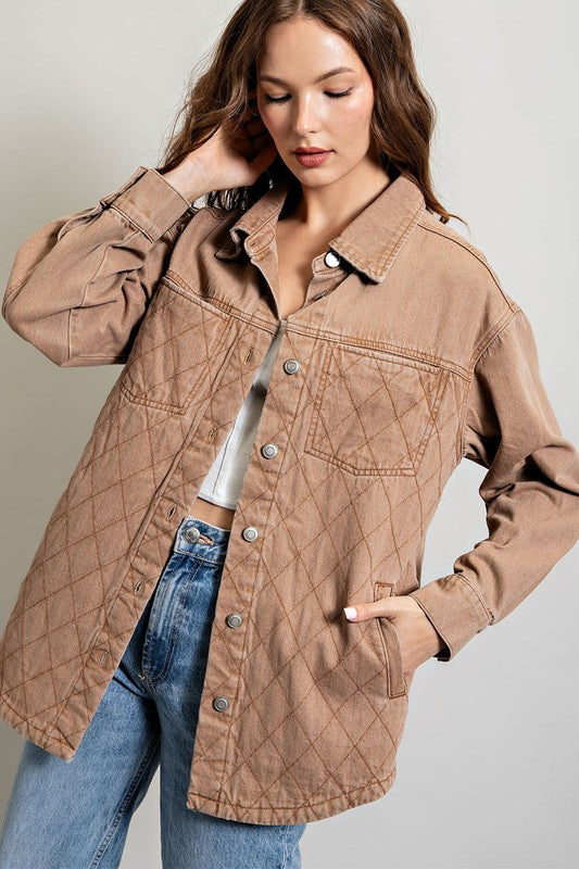 Quilted Button Down Jacket king-general-store-5710.myshopify.com