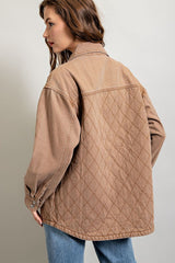 Quilted Button Down Jacket king-general-store-5710.myshopify.com