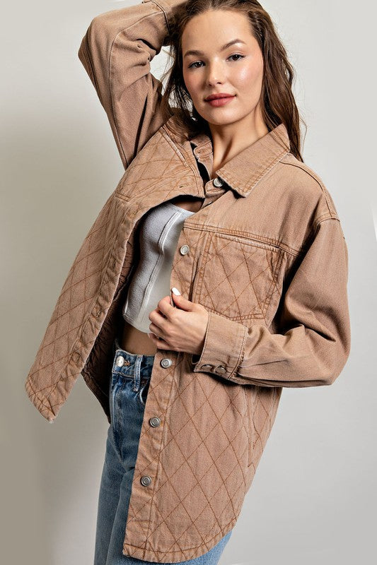 Quilted Button Down Jacket king-general-store-5710.myshopify.com