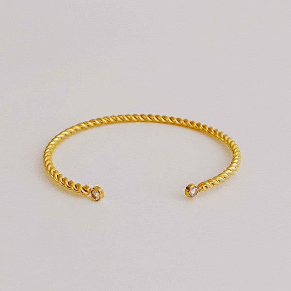 Slim And Cabled Open Bangle Bracelet king-general-store-5710.myshopify.com