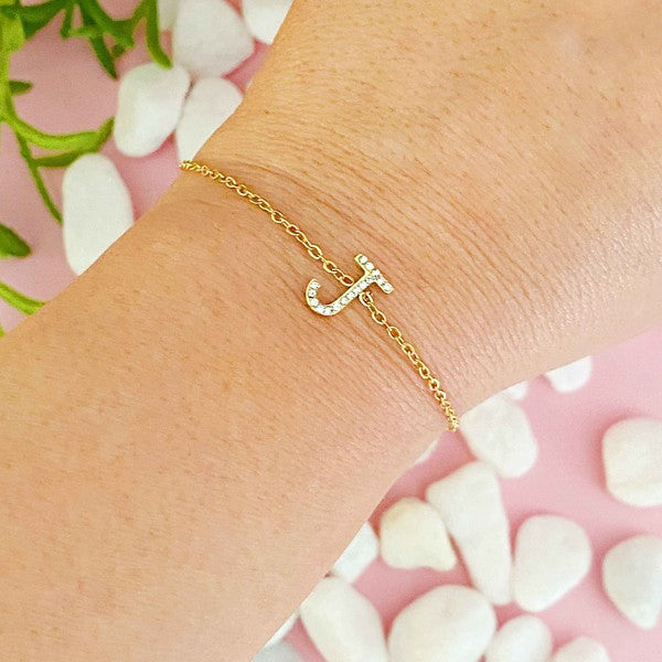 Dainty Sparkle Initial Bracelet king-general-store-5710.myshopify.com