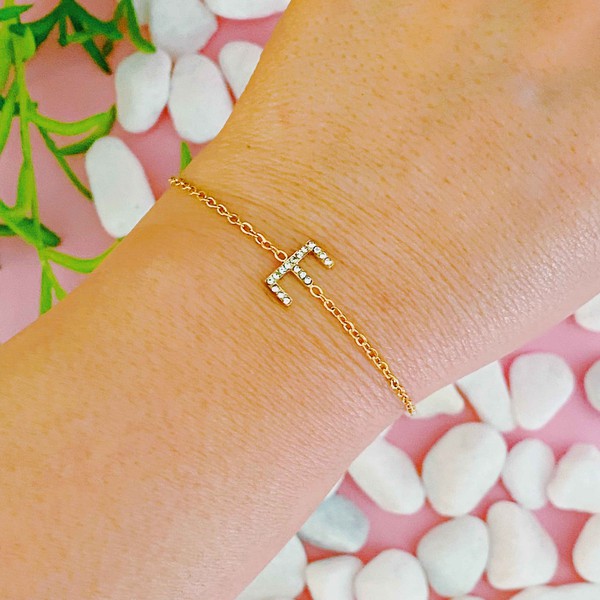 Dainty Sparkle Initial Bracelet king-general-store-5710.myshopify.com