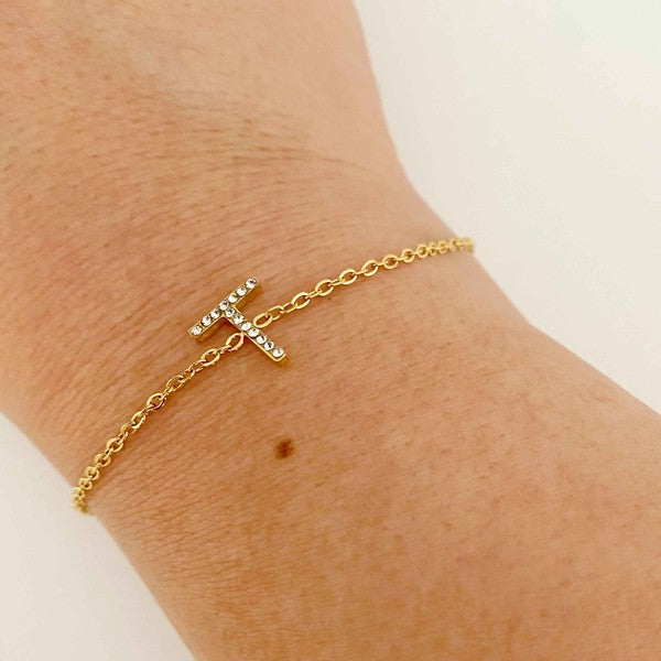 Dainty Sparkle Initial Bracelet king-general-store-5710.myshopify.com