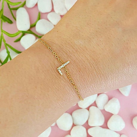 Dainty Sparkle Initial Bracelet king-general-store-5710.myshopify.com