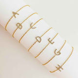 Dainty Sparkle Initial Bracelet king-general-store-5710.myshopify.com