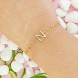 Dainty Sparkle Initial Bracelet king-general-store-5710.myshopify.com