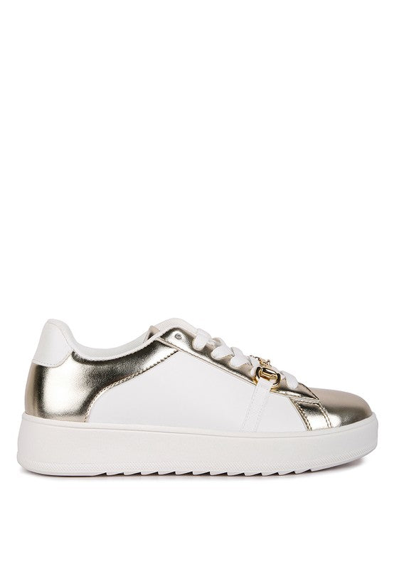 Nemo Contrasting Metallic Faux Leather Sneakers king-general-store-5710.myshopify.com