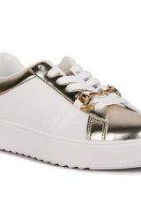 Nemo Contrasting Metallic Faux Leather Sneakers king-general-store-5710.myshopify.com