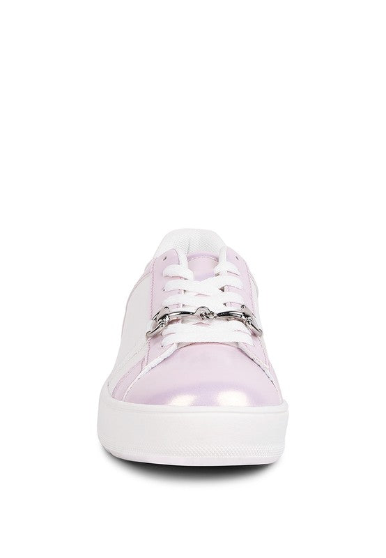 Nemo Contrasting Metallic Faux Leather Sneakers king-general-store-5710.myshopify.com