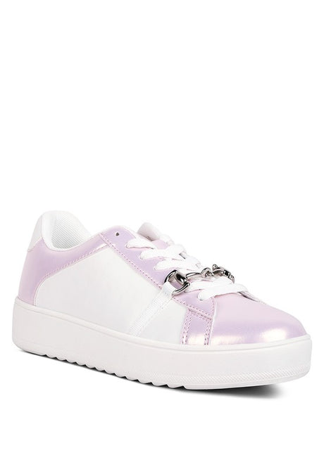 Nemo Contrasting Metallic Faux Leather Sneakers king-general-store-5710.myshopify.com