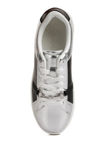 Nemo Contrasting Metallic Faux Leather Sneakers king-general-store-5710.myshopify.com