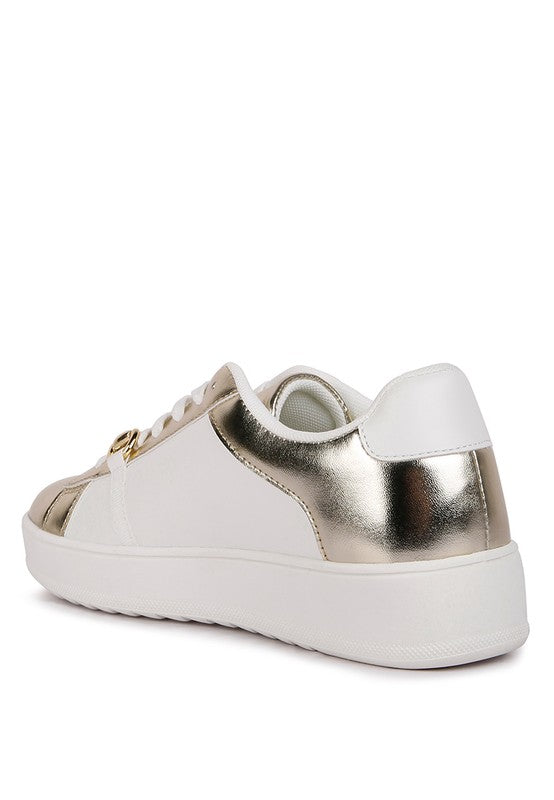 Nemo Contrasting Metallic Faux Leather Sneakers king-general-store-5710.myshopify.com