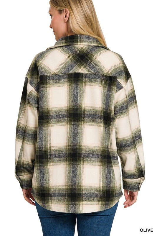 Oversized Yarn Dyed Plaid Longline Shacket king-general-store-5710.myshopify.com