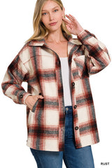 Oversized Yarn Dyed Plaid Longline Shacket king-general-store-5710.myshopify.com