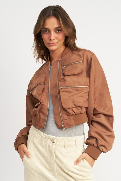 Cropped Bomber Jacket king-general-store-5710.myshopify.com