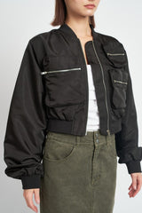 Cropped Bomber Jacket king-general-store-5710.myshopify.com