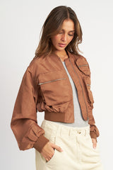 Cropped Bomber Jacket king-general-store-5710.myshopify.com