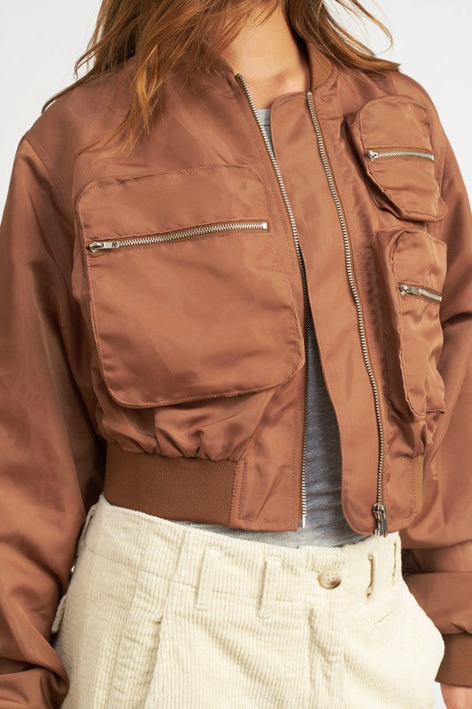 Cropped Bomber Jacket king-general-store-5710.myshopify.com