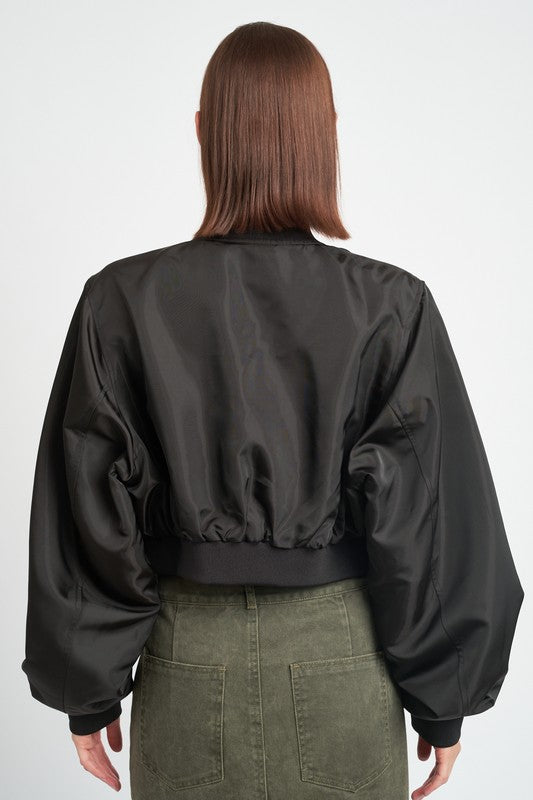 Cropped Bomber Jacket king-general-store-5710.myshopify.com