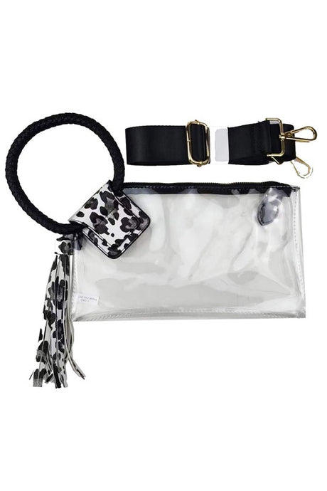 See Thru Transparent Clear Cuff Handle Clutch