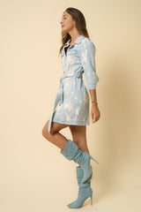 Light Stone Wash Denim Mini Dress