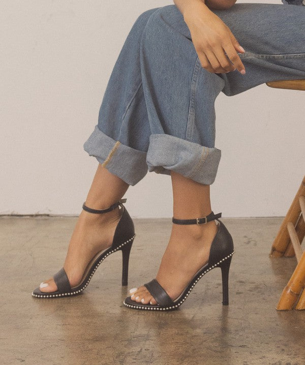 OASIS SOCIETY Dublin - Metal Stud Open Toe Heels king-general-store-5710.myshopify.com