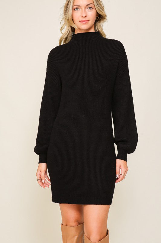 Black Long Sleeve Sweater Dress king-general-store-5710.myshopify.com