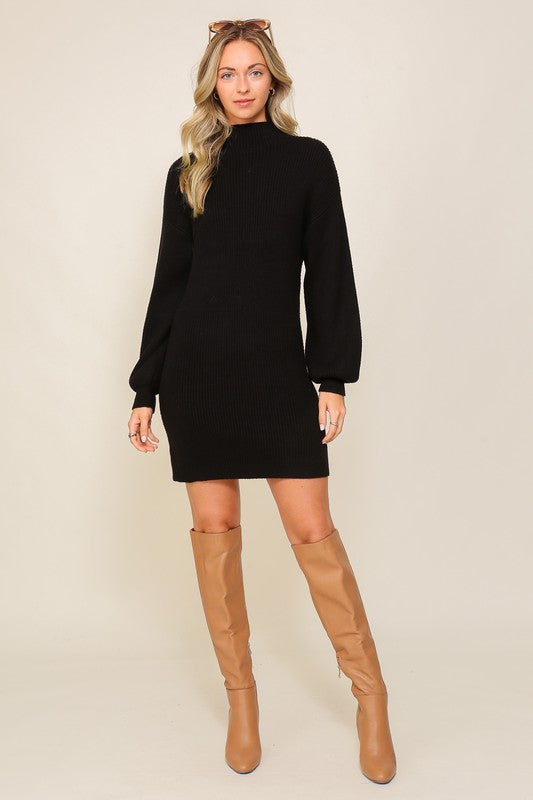 Black Long Sleeve Sweater Dress king-general-store-5710.myshopify.com