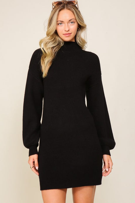 Black Long Sleeve Sweater Dress king-general-store-5710.myshopify.com