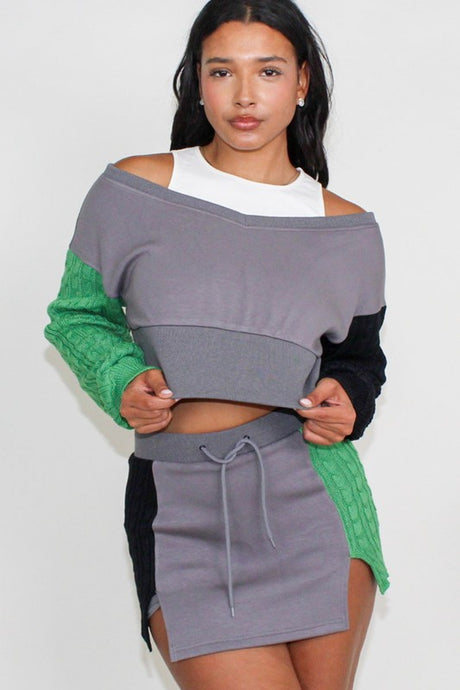 Cropped Casual Lounge Skirt Set king-general-store-5710.myshopify.com