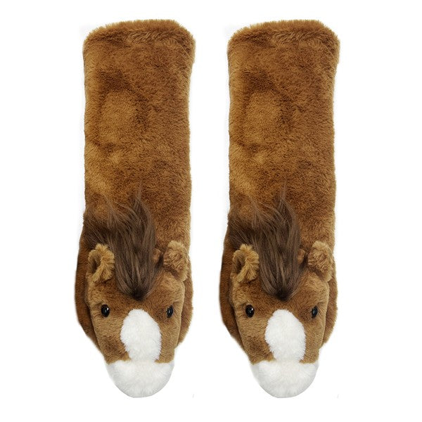 Horse Play - Women's Plush Animal Slipper Socks king-general-store-5710.myshopify.com