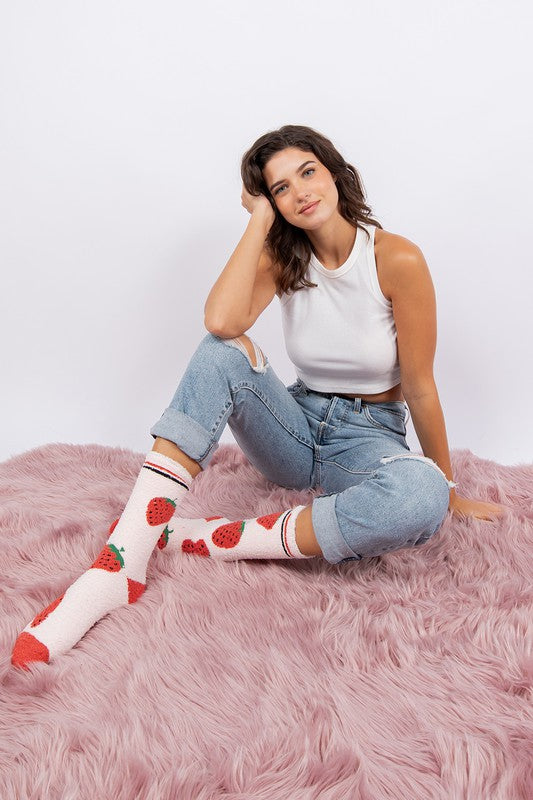 Berry Women's fuzzy crew socks king-general-store-5710.myshopify.com