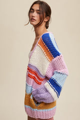 Hand Knit Multi Striped Cardigan king-general-store-5710.myshopify.com