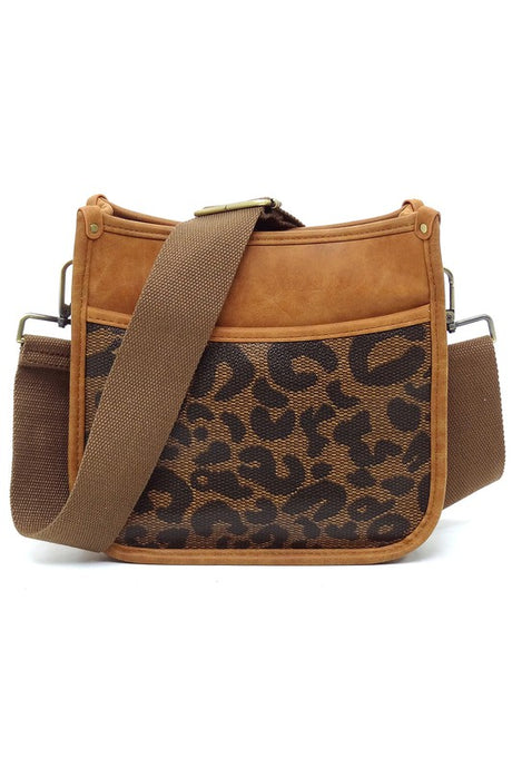 Leopard Colorblock Hobo Crossbody Bag king-general-store-5710.myshopify.com