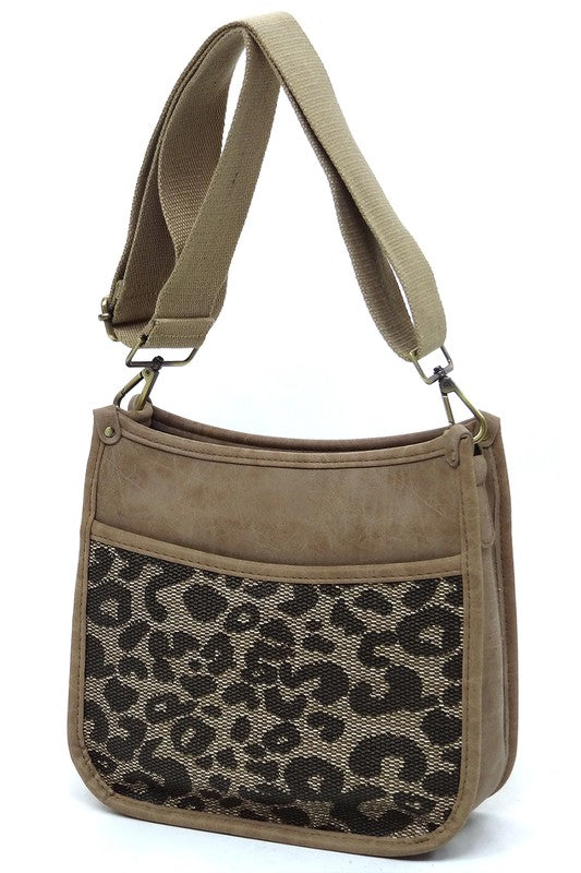 Leopard Colorblock Hobo Crossbody Bag king-general-store-5710.myshopify.com