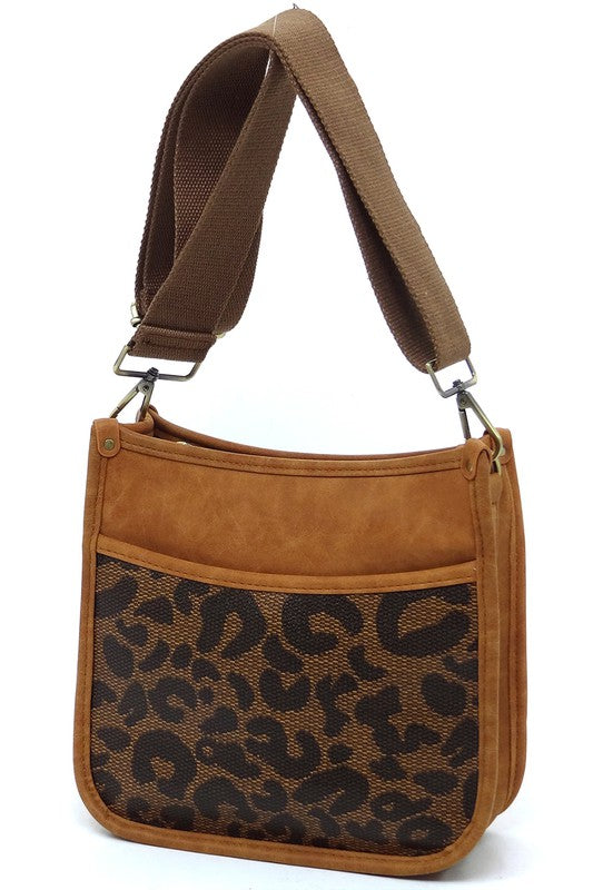 Leopard Colorblock Hobo Crossbody Bag king-general-store-5710.myshopify.com