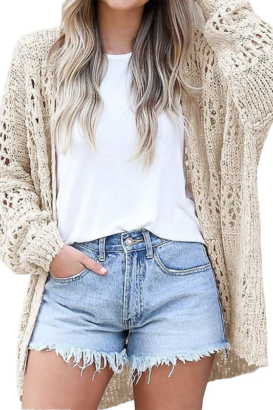 Crochet Dolman Knit Sleeve Cardigan king-general-store-5710.myshopify.com