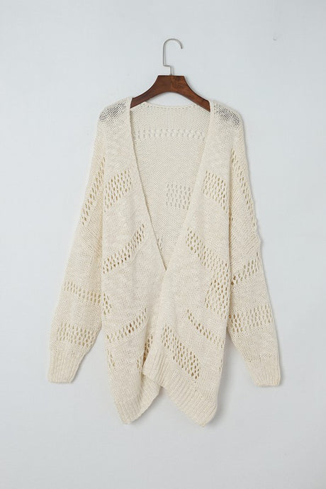 Crochet Dolman Knit Sleeve Cardigan