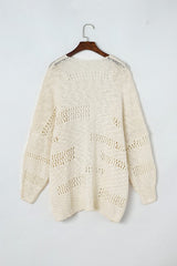 Crochet Dolman Knit Sleeve Cardigan