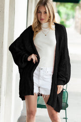 Crochet Dolman Knit Sleeve Cardigan