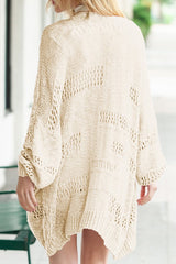 Crochet Dolman Knit Sleeve Cardigan