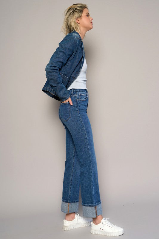 Cropped Boot Dark Wash Denim Jeans