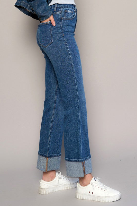 Cropped Boot Dark Wash Denim Jeans