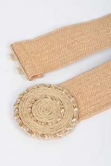 Faux Straw Elastic Belt