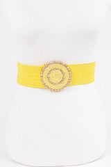 Faux Straw Elastic Belt